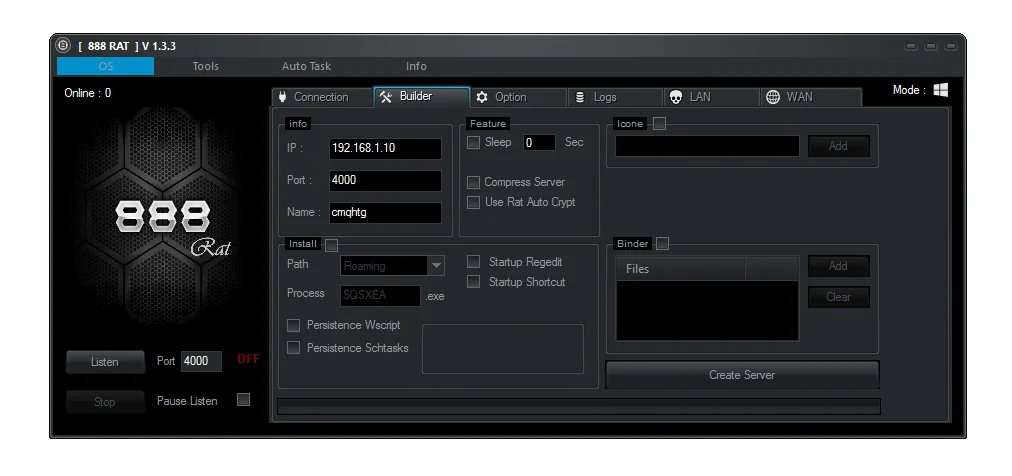 888 RAT v1.3.3 Cracked 1 Screenshot 2 1