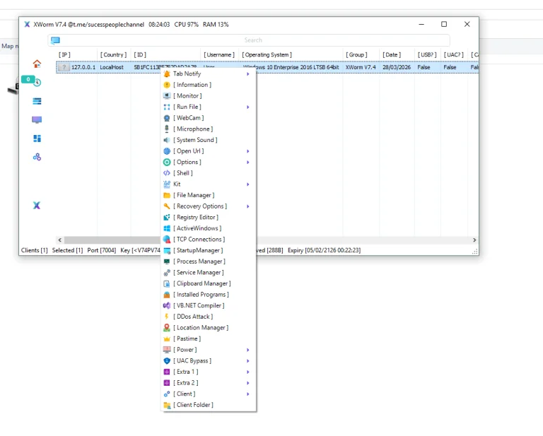 XWorm V7.4 Cracked
