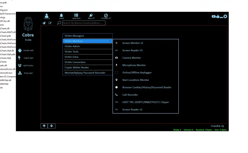 Cobra RAT 2026 5 Victim monitor