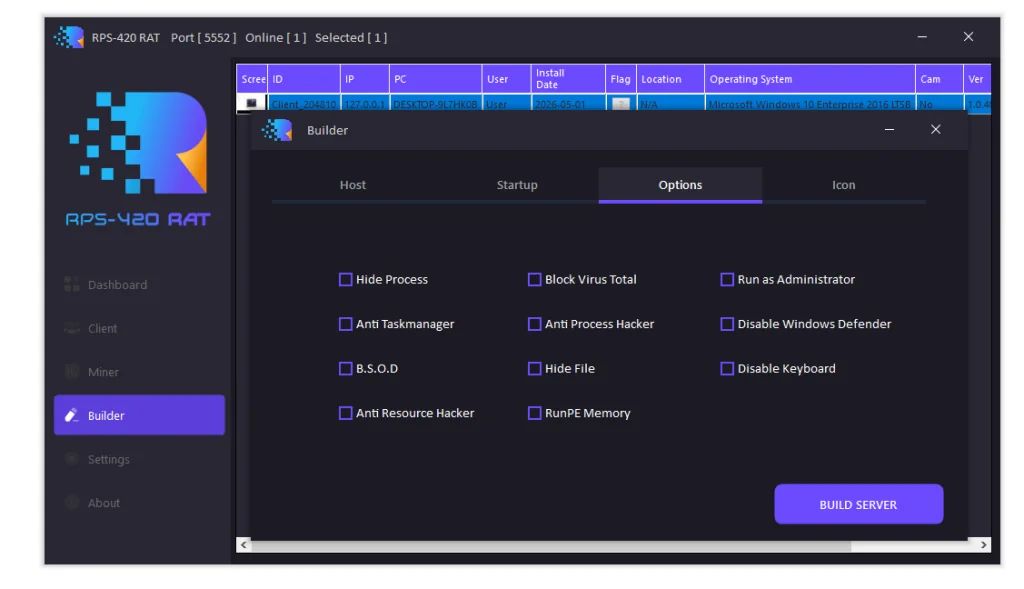 builder options