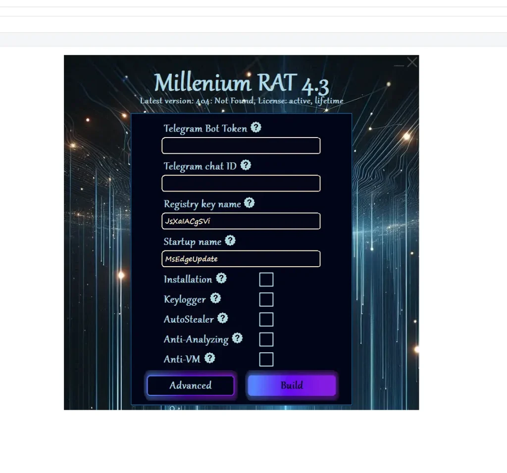 Millenium RAT V4.3 lifetime licence 1 Millenium RAT V4.3 lifetime licence